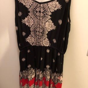 A printed romper, 100% rayon